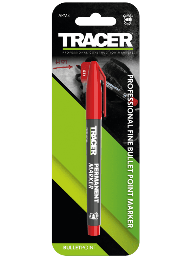 Tracer APM3 Permanent Construction Marker (Red)